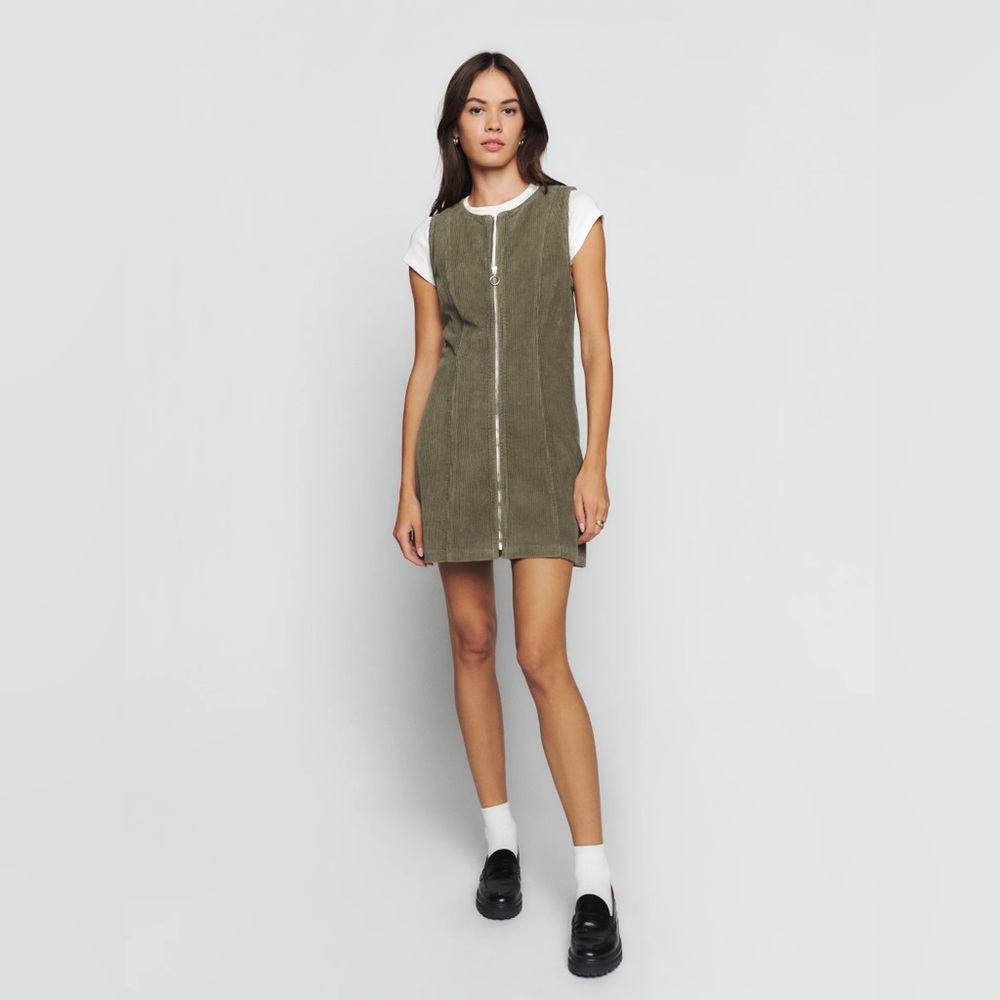 Reformation Green Corduroy Mini Dress - Size 4